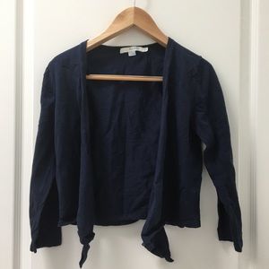 Boden Cropped Front Tie Sweater